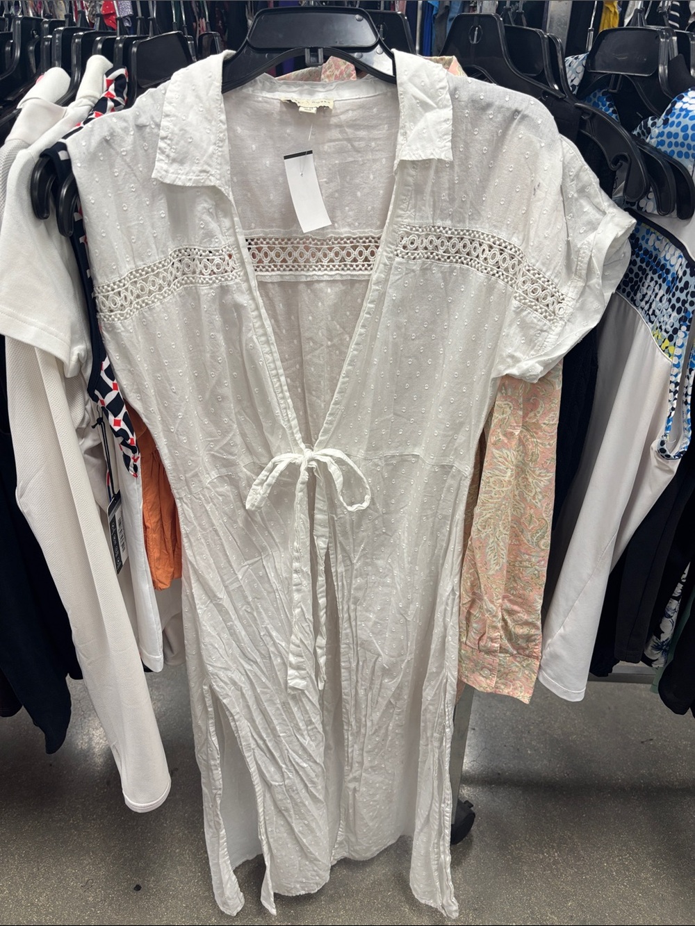 White Tie-Front Eyelet Blouse – Lightweight Summer Top